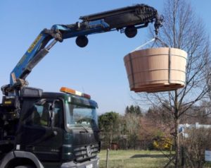 Kranhebung in den Garten!